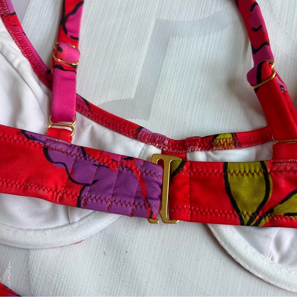 Fruity Booty Cherry Rio Bikini 2-Piece Swimsuit Set Red Floral Print XS/S - Picture 7 of 9